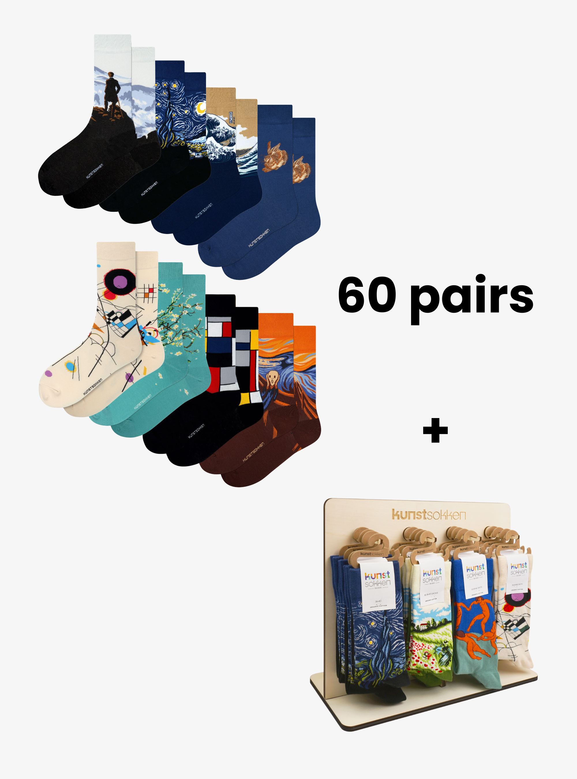 Kunstsokken Core Bundel - 60 Paar