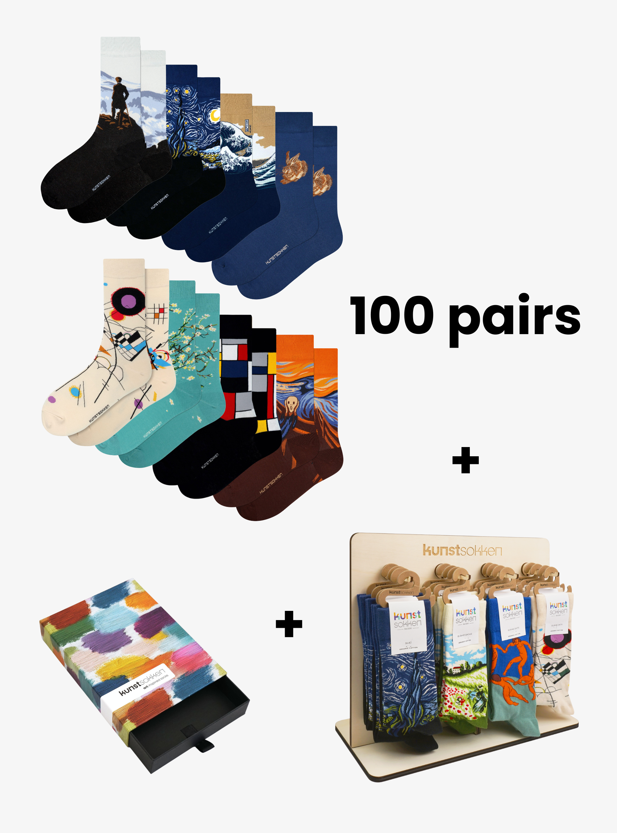 Kunstsokken Full Range Bundel - 100 Paar